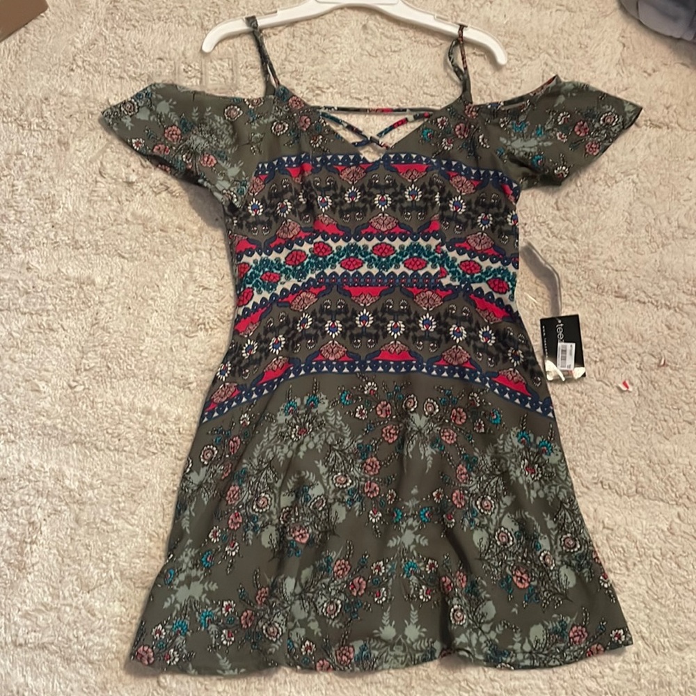 Green floral macys dress size:1/2